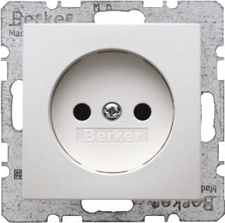 Berker S1 wandcontactdoos zonder randaarde 1-voudig polarwit mat 6167031909