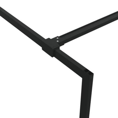 VidaXL Inloopdouchewand 80x195 cm halfmat esg-glas zwart - thumbnail