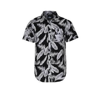 Jill & Mitch by Shoeby overhemd Flip met bladprint zwart/wit Jill & Mitch by Shoeby overhemd Flip met bladprint zwart/wit