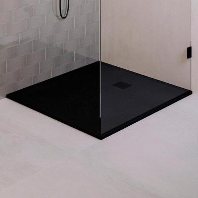 Douchebak Sanitop Just Creating Relievo Crag 100x120 cm Mat Zwart Topa