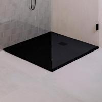 Douchebak Sanitop Just Creating Relievo Crag 100x120 cm Mat Zwart Topa - thumbnail