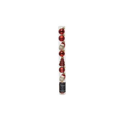 Decoris Kerstballen glas figuur 6cm rood 9st Decoris Kerstballen glas figuur 6cm rood 9st