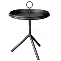 Bijzettafel Aston Metaal Zwart H.42cm Ø31cm - thumbnail