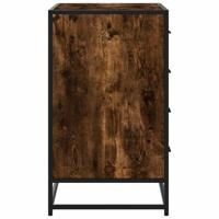 Ladekast 70x41x70 cm bewerkt hout gerookt eikenkleurig - thumbnail