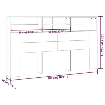 Hoofdbordkast 180x19x103,5 cm sonoma eikenkleurig Hoofdbordkast 180x19x103,5 cm sonoma eikenkleurig