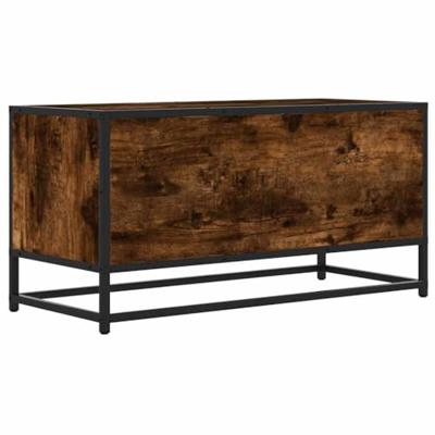 Tv-meubel 80x34,5x40cm bewerkt hout metaal gerookt eikenkleurig