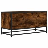 Tv-meubel 80x34,5x40cm bewerkt hout metaal gerookt eikenkleurig - thumbnail