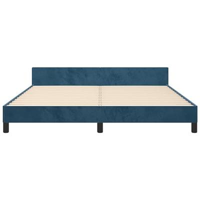 Bedframe met hoofdeinde fluweel donkerblauw 180x200 cm