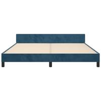 Bedframe met hoofdeinde fluweel donkerblauw 180x200 cm - thumbnail