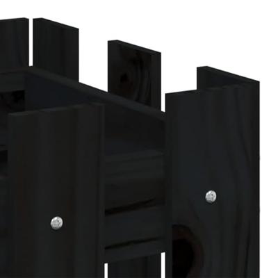 VidaXL Plantenbak verhoogd hekontwerp 100x30x30 cm grenenhout zwart