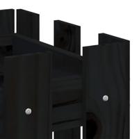VidaXL Plantenbak verhoogd hekontwerp 100x30x30 cm grenenhout zwart - thumbnail