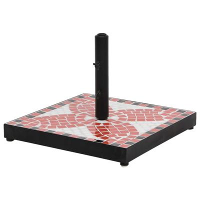 VidaXL Parasolvoet vierkant 12 kg terracottakleurig wit
