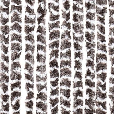 Vliegengordijn 100x220 cm chenille bruin en wit