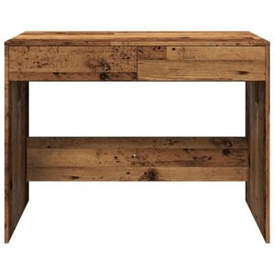 Bureau 101x50x76,5 cm bewerkt hout oud houtkleurig
