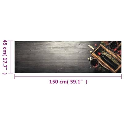VidaXL Keukenmat wasbaar wijnflesprint 45x150 cm fluweel - thumbnail
