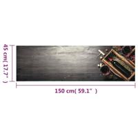 Keukenmat wasbaar wijnflesprint 45x150 cm fluweel - thumbnail