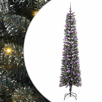 Kunstkerstboom met 300 LED Groen 240 cm PVC en Plastic en Staal