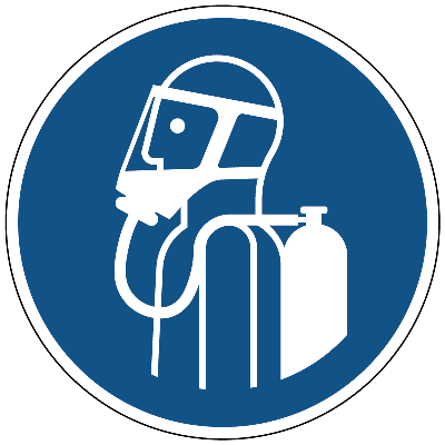 Gebruik autonoom ademhalingstoestel gebods- Ø 100 mm - Sticker Gebruik autonoom ademhalingstoestel gebods- Ø 100 mm - Sticker