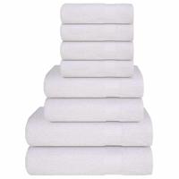 VidaXL 8-delige handdoekenset frogn 360 g/m² wit - thumbnail