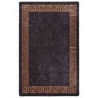 VidaXL Vloerkleed wasbaar anti-slip 80x150 cm zwart en goudkleurig - thumbnail