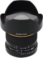 Samyang F2.8/14 mm lens DSLR Canon EF handmatige focus fotolens (aangebouwd zonneklep) groothoeklens zwart - thumbnail