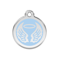 Angel Wings Light Blue roestvrijstalen hondenpenning medium/gemiddeld dia. 3 cm RedDingo - Reddingo - thumbnail
