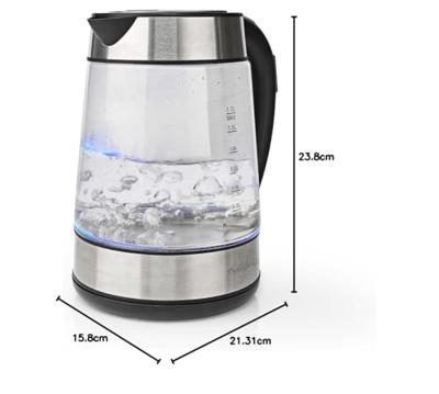 Waterkoker | 1.7 l | Glas | Transparant | 60,70,80,90,100 °C | Temperatuurindicator | 360 graden draaibaar | Verborgen verwarmingselement | Strix®-controller | Droogkookbeveiliging