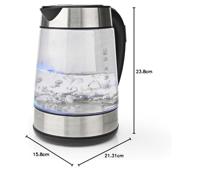 Nedis KAWK320EGS Waterkoker Aantal/Volume: 1.7 l Zilver, Transparant - thumbnail