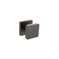 Knop vierkant vast op rozet 55x55x10mm met nokken en stift, antraciet-grijs - thumbnail