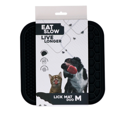 Eat Slow Live Longer Lick Mat Duo M Grey