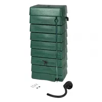 Kunststof muurregenton met peilstok 276 liter groen - thumbnail