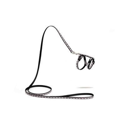 Nylon kittentuigje Hearts - Zwart