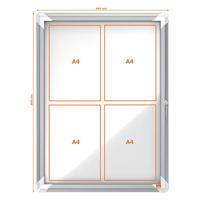 Nobo Premium Plus binnenvitrine, draaideur met slot, magnetisch, 4 x A4 - thumbnail
