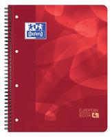 Oxford School Projectbook spiraalschrift, ft A4+, 4-gaats perforatie, geruit 5 mm, rood - thumbnail