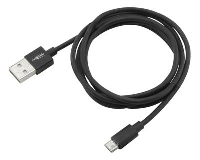 Ansmann 1700-0076 USB-kabel USB 2.0 USB-A stekker, USB-micro-B stekker 1.20 m Zwart Aluminium-stekker, TPE-mantel