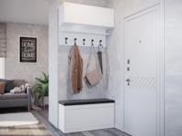 Vestiaire BALI DELUXE 1 klapdeur wit - thumbnail