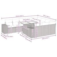 11-delige Tuinset met kussens poly rattan beige - thumbnail