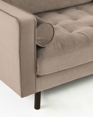 3-zitsbank Debra taupe velvet 222 cm 3-zitsbank Debra taupe velvet 222 cm