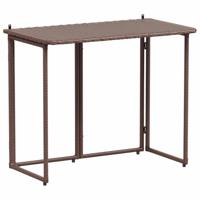 Tuintafel inklapbaar 90x51x75 cm poly rattan bruin - thumbnail