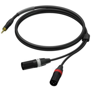 Procab PRA712/1.5 verloopkabel Mini-jack naar 2x XLR male met Neutrik 150cm