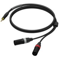 Procab PRA712/1.5 verloopkabel Mini-jack naar 2x XLR male met Neutrik 150cm - thumbnail