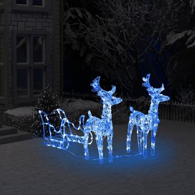 VidaXL Kerstversiering rendieren en slee 160 led's 130 cm acryl