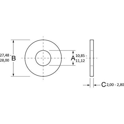 Onderlegring Keramiek 1 stuk(s) PB Fastener ANSI B18.22M-1981, R1990 (Regular) 702388
