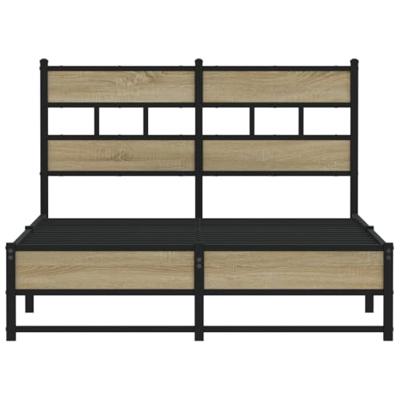 Bedframe zonder matras metaal sonoma eikenkleurig 120x190 cm