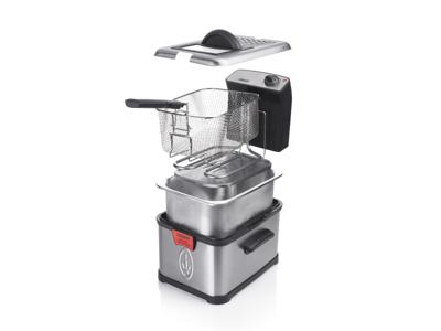 Princess Superior Friteuse met koudezone 3 l 3200 W Met handmatige temperatuursinstelling RVS, Zwart
