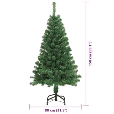 VidaXL Kunstkerstboom groen 150 cm pvc en staal en kunststof