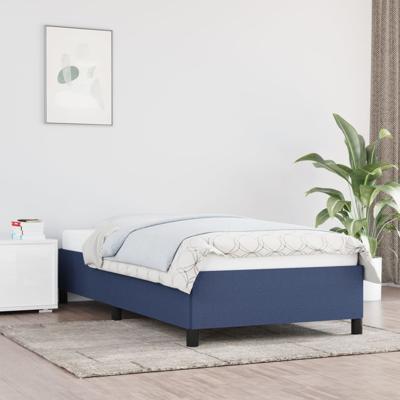 Bedframe zonder matras 100x200 cm stof blauw