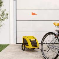 VidaXL Hondenfietstrailer oxford stof en ijzer geel - thumbnail