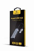 Hub USB GEMBIRD 4-port USB hub 1 x USB 3.1 + 3 x USB 2.0 Zilverkleurig - thumbnail