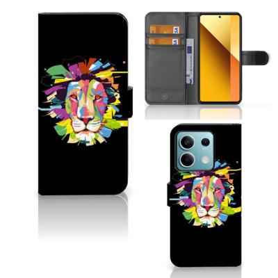 Xiaomi Redmi Note 13 5G Leuk Hoesje Lion Color | Portemonnee hoesje Xiaomi Redmi Note 13 5G Leuk Hoesje Lion Color | Portemonnee hoesje